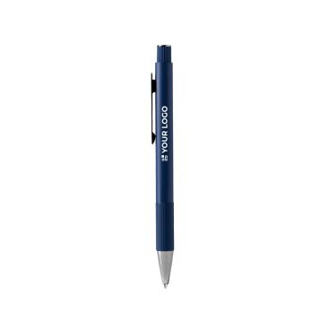 Bolígrafo de aluminio reciclado con acabado mate y tinta azul