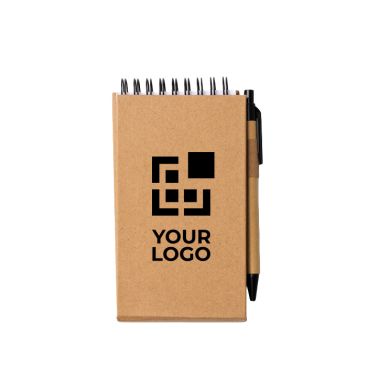 Set de escritorio de cartón reciclado con soporte móvil tinta azul