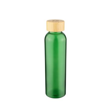 Botella de vidrio glaseado en colores con tapa rosca bambú 500ml