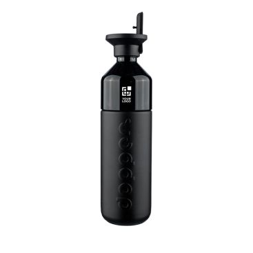 Botella térmica de acero inox. con pajita Dopper Insulated Black 580ml