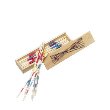 Juego de mikado en estuche de madera con cierre deslizante