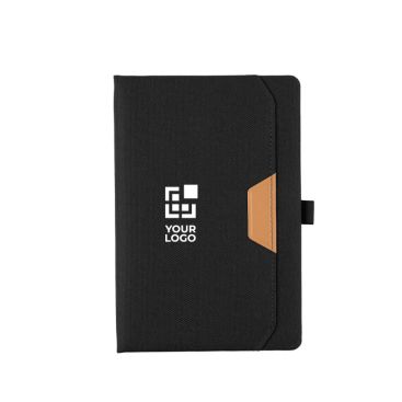 Cuaderno de plástico reciclado y piel sintética A5 con hojas a rayas