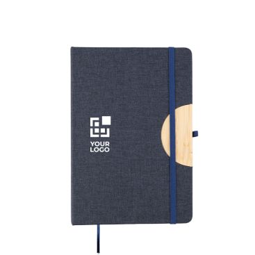 Libreta de RPET y bambú con soporte para móvil A5 hojas a rayas