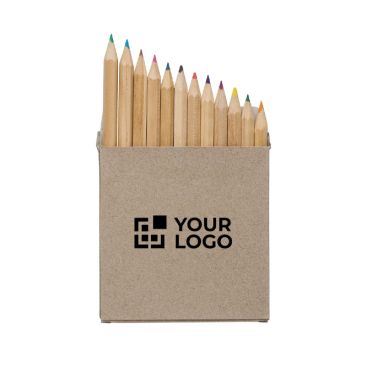 Set de lápices de madera FSC en caja de cartón con 12 colores