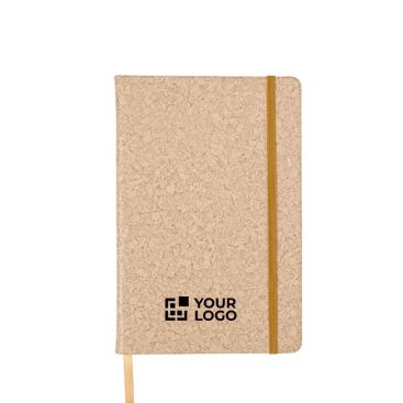 Libreta cuero sintético con aspecto de corcho A5 y hojas a rayas