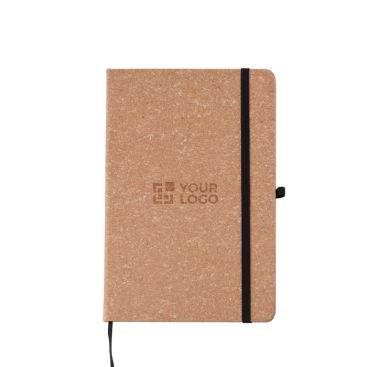 Libreta de piel sintética reciclada con marcapáginas A5 hojas a rayas