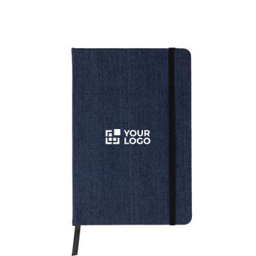 Libreta de tela vaquera con acabado casual A5 y hojas a rayas