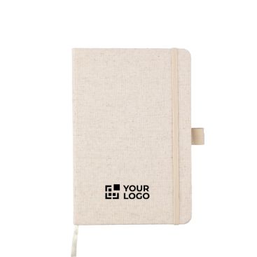 Libreta de cáñamo con banda elástica A5 y hojas a rayas