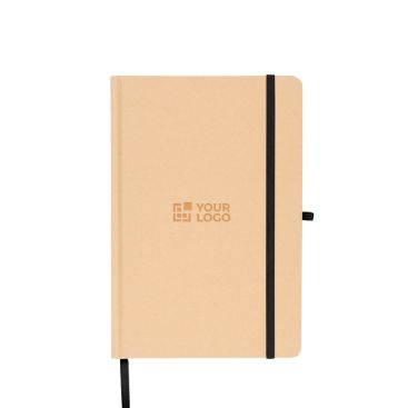 Libreta con tapa rígida de kraft con goma elástica A5 hojas a rayas