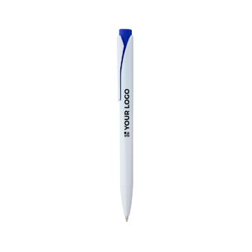 Bolígrafo de plástico reciclado con clip y tinta Dokumental azul