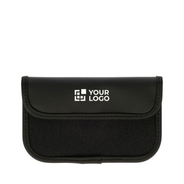 Funda de RPET para llaves y tarjetas con bloqueo RFID y cierre velcro