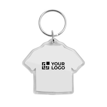 Llavero de plástico transparente en forma de camiseta fabricado en EU