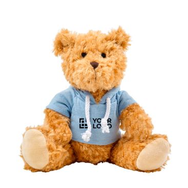 Osito de peluche de poliéster suave con sudadera y ojos bordados