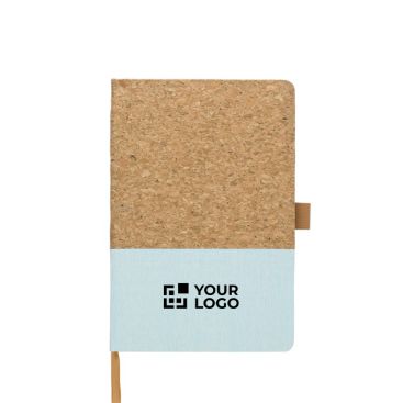Libreta para empresa de corcho y algodón de color A5 hojas a rayas