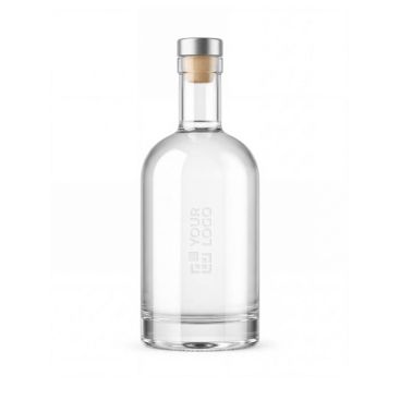 Botella de cristal con tapón de aluminio y capacidad de 750ml