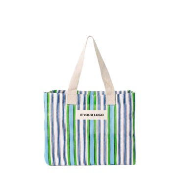 Bolsa de polipropileno de diseño a rayas con acabado mate 200g/m²
