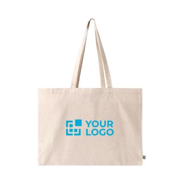 Bolsa de algodón fairtrade con fuelle y asas largas 220g/m²