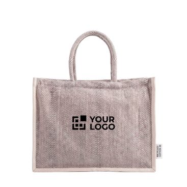 Bolsa de algodón reciclado con base amplia y fuelle 530 g/m²