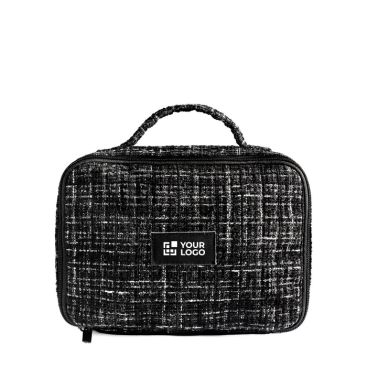 Neceser de poliéster efecto tweed con apertura total 270 g/m²