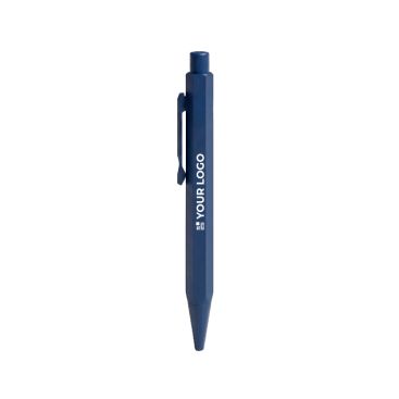 Bolígrafo de aluminio con mecanismo pulsador y tinta azul