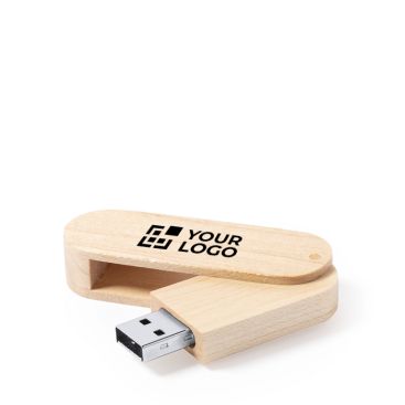 USB de madera en formato giratorio con carcasa protectora