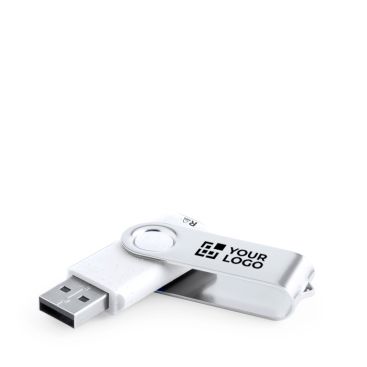 USB de plástico reciclado resistente con clip metálico giratorio