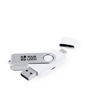 Memoria USB con clip metálico y doble conexión tipo C y USB