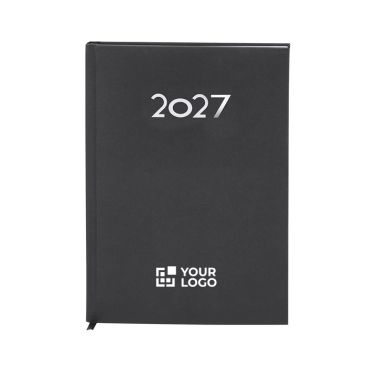 Agenda de tapa rígida de PU con vista diaria en inglés y español B5 vista principal - agotado