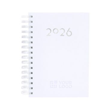 Agenda de anillas en el lateral con vista diaria en inglés y español A5 vista principal