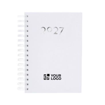 Agenda de anillas en el lateral con vista diaria en inglés y español A5 vista principal