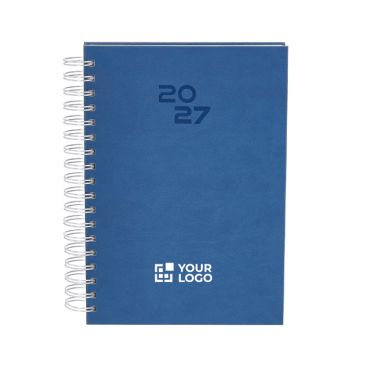 Agenda de anillas en el lateral con vista diaria en inglés y español B5 vista principal
