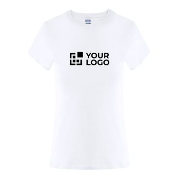 Camiseta de algodón para mujer manga corta con cuello redondo 150g/m²