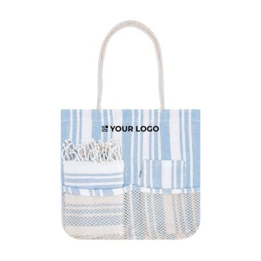 Set bolsa de playa, neceser y pareo a juego de algodón 180g/m²