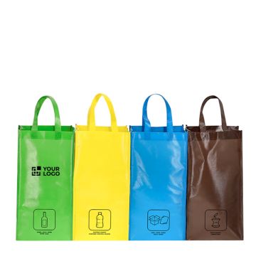Set de bolsas de reciclaje con 4 unidades de non-woven laminado