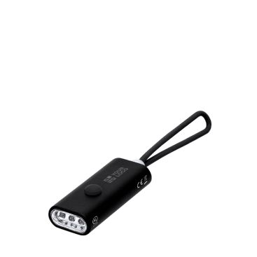 Linterna de aluminio reciclado con 3 LEDs y asa silicona