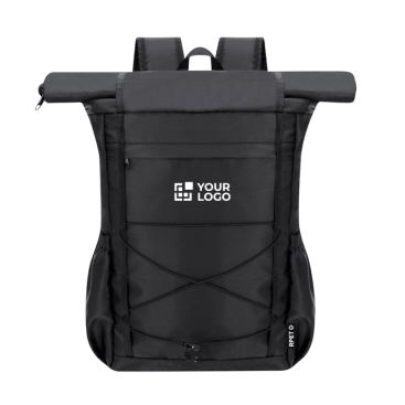 Mochila enrollable de RPET con cierre doble y bolsillo portátil 15''