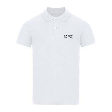 Polo blanca para adultos manga corta de algodón piqué 180g/m²