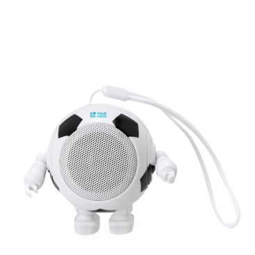 Altavoz bailarín con diseño de balón de fútbol y asa de transporte