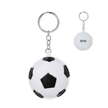 Llavero en forma de balón de fútbol en cuero sintético