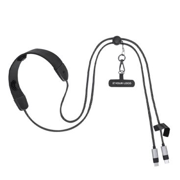 Cable cargador USB-C con masajeador y soporte móvil 100W