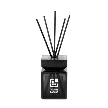 Difusor aromático de cristal negro con 5 varillas de fibra 200ml
