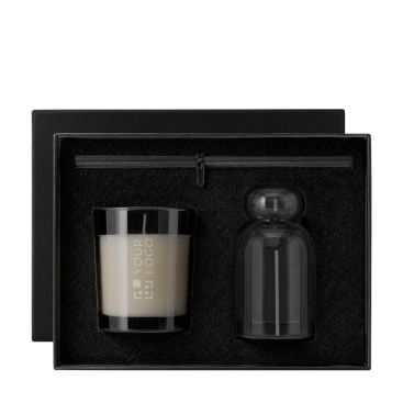 Set aromático en cristal con difusor de 120ml y vela perfumada
