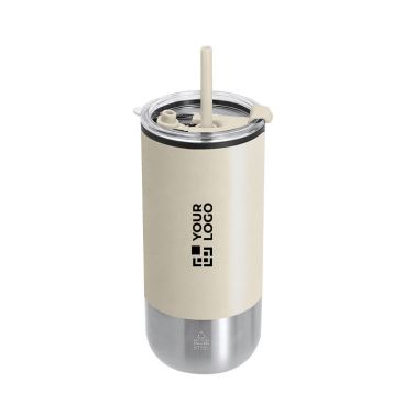 Vaso térmico de acero inoxidable reciclado con doble apertura 480ml