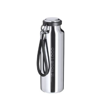 Botella térmica de acero inox. reciclado con correa trenzada 480ml
