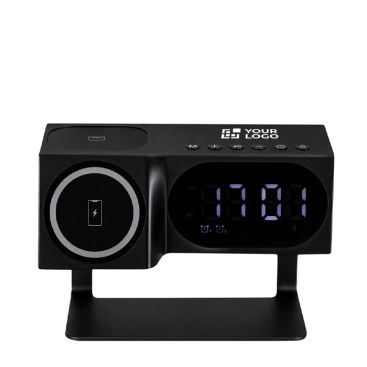Estación de carga inalámbrica con altavoz y reloj digital 1200mAh