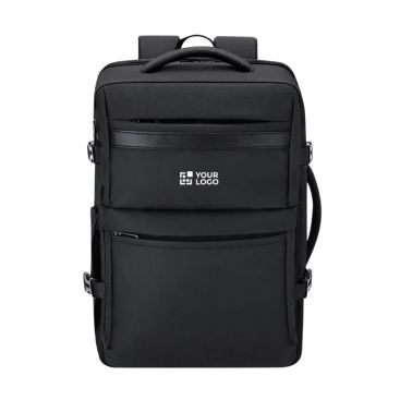 Mochila de viaje en PU con apertura 180° y múltiples bolsillos 18L