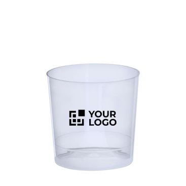 Vaso bajo reutilizable de plástico con acabado translúcido 330ml