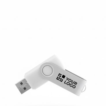Memoria USB de cuerpo suave y clip metálico giratorio brillante