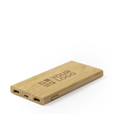 Batería auxiliar externa de bambú con carga inalámbrica 6.000mAh