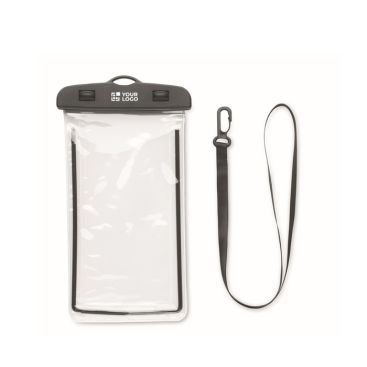 Funda impermeable transparente para teléfono con cordón ajustable y desmontable con logotipo de empresa